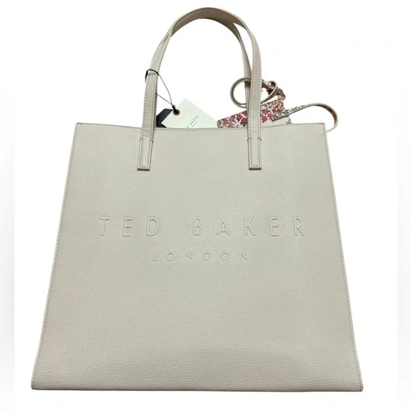 Ted Baker London Soocon Icon Cream Tote with Floral Bag Charm Card Holder - Picture 4 of 12